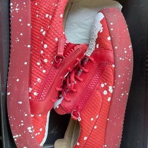 Red and white Giuseppes, size 42